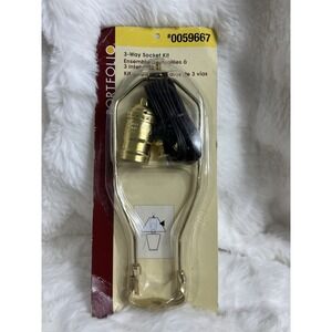 NEW Portfolio 3-Way Gold Lamp Socket Kit